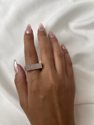 טבעת רוז 5 פסים מלבן