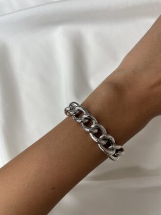 צמיד גורמט כסף עבה