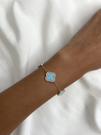 רוז גולד תכלת משובץ